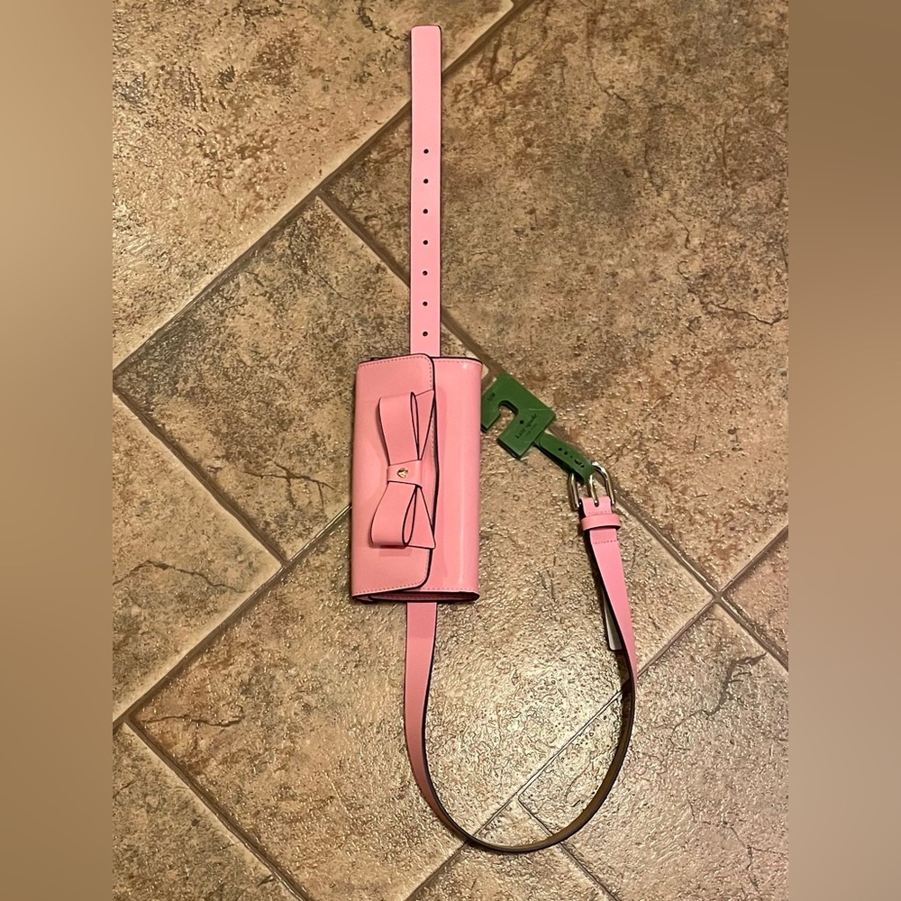 Kate Spade Elegant Pink Bow Clutch/ Belt